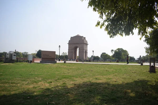 Індійська Брама Англ India Gate Військовий Меморіал Розташований Східному Краю — стокове фото