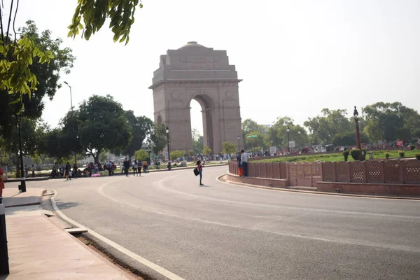 Індійська Брама Англ India Gate Військовий Меморіал Розташований Східному Краю — стокове фото