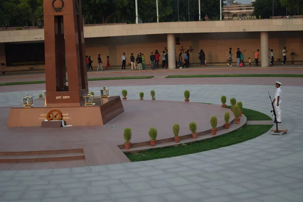 Wnętrze National War Memorial Delhi Indie War Memorial Pełny Widok — Zdjęcie stockowe