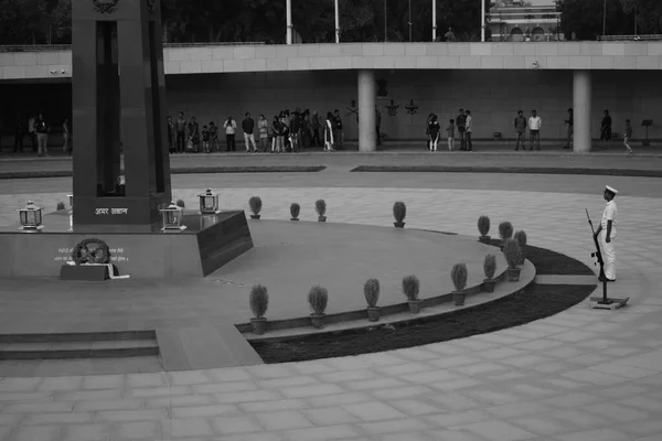 Vista Interior Del Monumento Nacional Guerra Delhi India Monumento Guerra — Foto de Stock