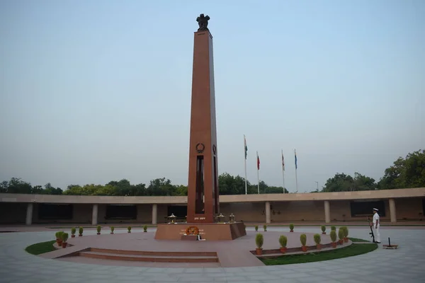 Vista Interior Del Monumento Nacional Guerra Delhi India Monumento Guerra — Foto de Stock