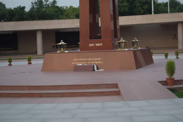 Vista Interior Del Monumento Nacional Guerra Delhi India Monumento Guerra — Foto de Stock