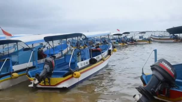 Speedboat Way Bali Sanur Beach Nusa Penida Bali Indonesia Speeding — Stock Video