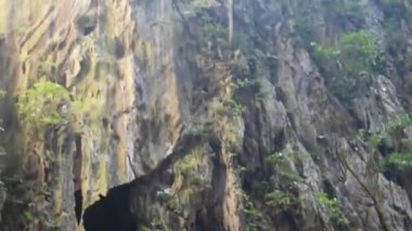 Malezya 'daki güzel doğal kireçtaşı mağarası. Karanlık Mağara 'ya büyük bir oyuktan giriş. Batu mağara tepesindeki ana mağaralardan biri. Kuala Lumpur Malezya