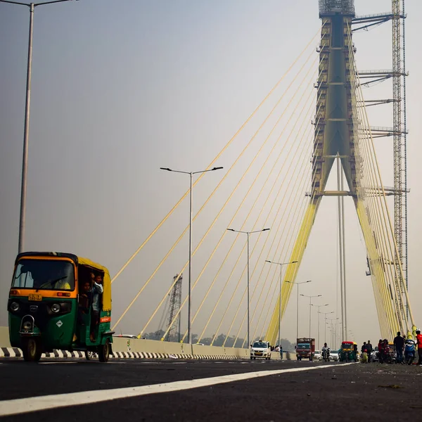 Delhi India Septiembre 2019 Vista Del Puente Signature Que Construye —  Fotos de Stock
