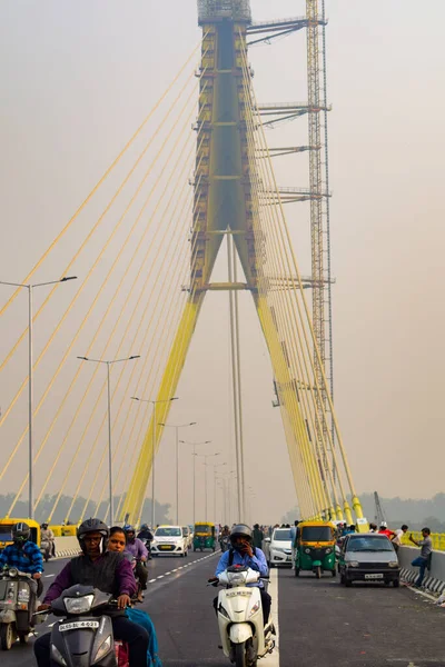 Delhi India Septiembre 2019 Vista Del Puente Signature Que Construye —  Fotos de Stock
