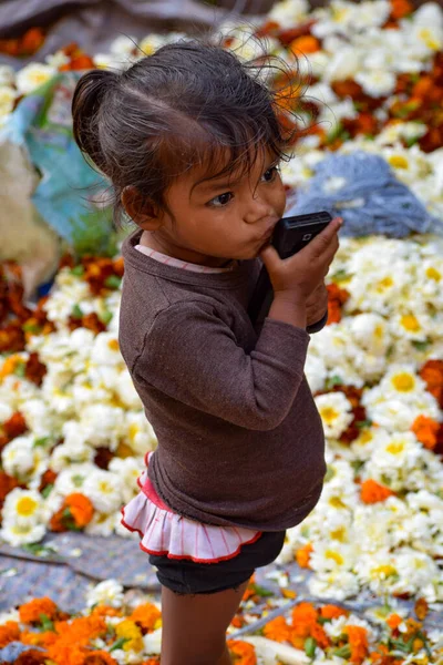 New Delhi India November 2019 Ghazipur Phool Mandi Blomstermarknaden Situationen — Stockfoto