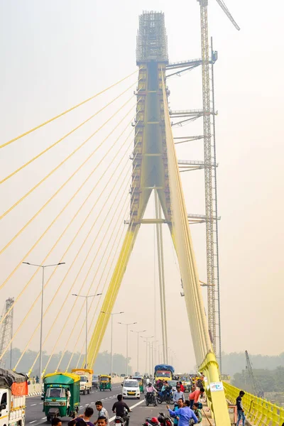 Delhi India Septiembre 2019 Vista Del Puente Signature Que Construye —  Fotos de Stock