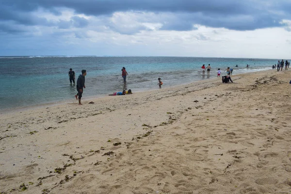 Spiaggia Pandawa Nusa Dua Bali Molto Popolare Gente Del Posto — Foto Stock