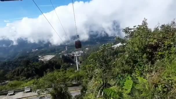 Sky View Chin Swee Grotte Tempio Sulla Funivia Skyway Genting — Video Stock