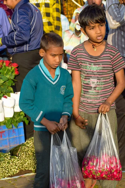 New Delhi Inde Novembre 2019 Ghazipur Phool Mandi Situation Marché — Photo