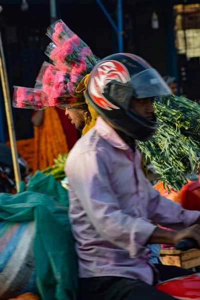 New Delhi India November 2019 Ghazipur Phool Mandi Flower Market — 스톡 사진