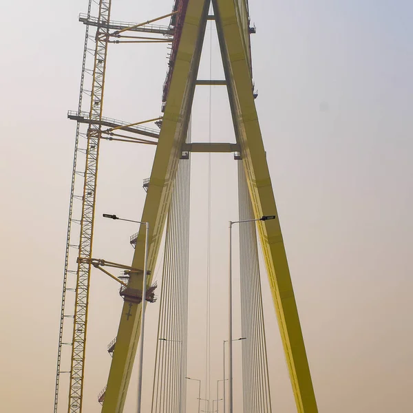 Utsikt Över Signature Bron Byggs Över Yamuna Floden New Delhi — Stockfoto