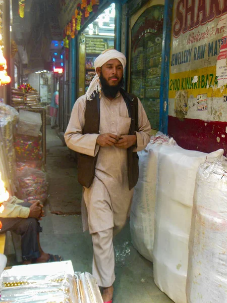 Old Delhi Índia Dezembro 2019 Retrato Lojistas Vendedores Ambulantes Mercado — Fotografia de Stock