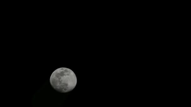 Zeitraffer Des Mondes Zeitraffer Vollmondaufgang Dunklen Nachthimmel Vollmond Scheibe Zeitraffer — Stockvideo