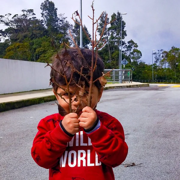 Dulce Niñito Disfrutando Templo Chin Swee Genting Highlands Malasia Asia — Foto de Stock