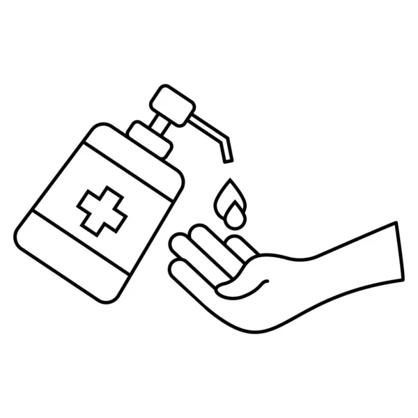 Mencuci Tangan Dengan Gambar Vektor Pembersih Tangan - Stok Vektor