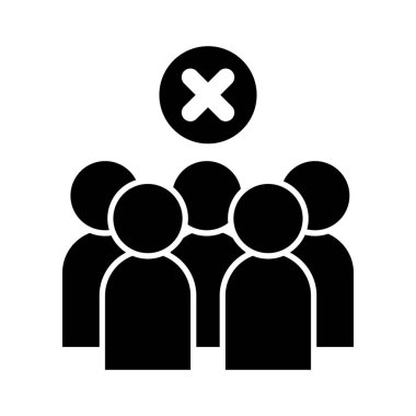 Kalabalıktan kaçınmak için uyarı işaretleri. İkonum. vektör illüstrasyonu