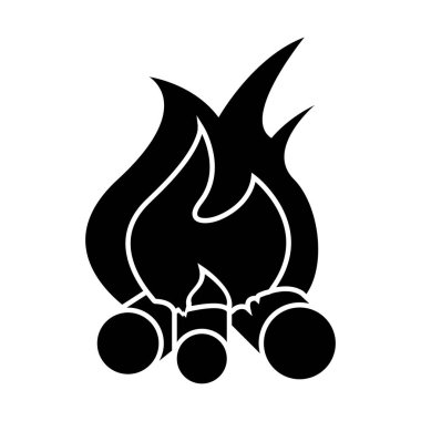 beyaz arkaplan ile şenlik ateşi ikonu vektör illüstrasyonu