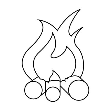 beyaz arkaplan ile şenlik ateşi ikonu vektör illüstrasyonu