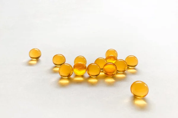 Fish Oil Capsules Isolated White Background — Stock Photo, Image