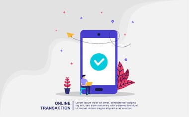 Finansal işlemler, para transferi, online bankacılık, mobil cüzdan. Çevrimiçi Ödeme konsepti. İniş sayfası, şablon, ui, ağ, mobil uygulama, pankart için kullanılabilir
