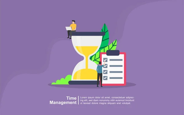 Tidshantering Illustrationskoncept Tidshanteringskoncept Med Märkning Slutförd Uppgift Inom Tidsperioden Lämplig — Stock vektor