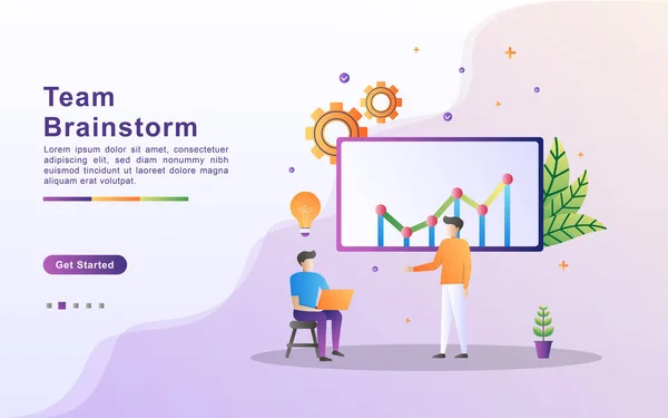 Illustratie Concept Van Team Brainstorm Business Team Werk Het Team — Stockvector