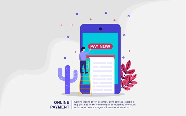 Illustration Des Konzepts Des Online Zahlungsverkehrs Mobile Payment Oder Geldtransferkonzept — Stockvektor