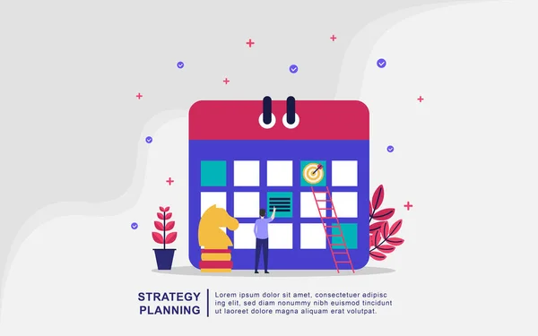 Concept Illustration Planification Les Gens Font Une Gestion Calendrier Plan — Image vectorielle