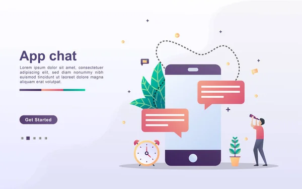 Concept Chat App Discuter Commenter Sur Les Médias Sociaux Envoyer — Image vectorielle