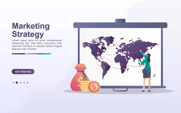 Concepto Estrategia Marketing Anuncio Atención Marketing Digital Relaciones Públicas Campaña — Vector de stock