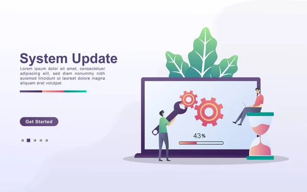 Systeemupdate Concept Het Proces Van Upgraden Naar System Update Het — Stockvector