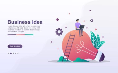 İniş sayfası şablonu iş fikri gradyan etkisi tarzında