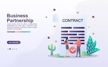 İniş sayfası şablonu gradyan etkisi tarzı iş ortaklığı