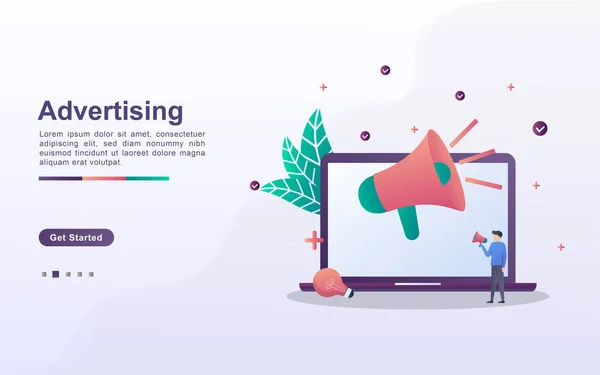 Landing Page Template Der Werbung Gradienten Effekt Stil — Stockvektor