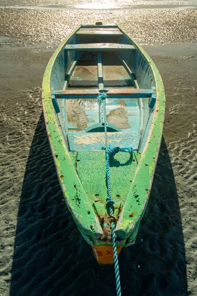 Barcos Pesca Areia Praia Ponta Grossa Icapui Ceará Brasil Setembro — Fotografia de Stock