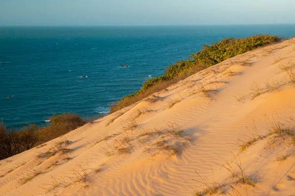 Bovenaanzicht Van Beroemde Duin Van Ponta Grossa Beach Icapui Ceara — Stockfoto