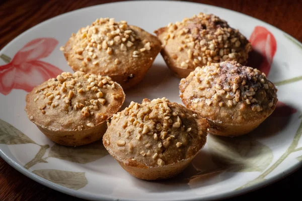 Makanan Kue Kentang Manis Dengan Kacang Mete Kesenangan Tradisional Masakan — Stok Foto