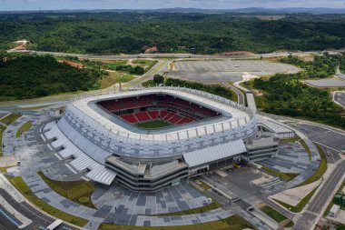 1 Mart 2014 'te Brezilya' nın Recife kenti yakınlarındaki Sao Lourenco da Mata 'daki Arena Pernambuco futbol stadyumunda. 2014 FIFA Dünya Kupası maçları için inşa edilmiştir.