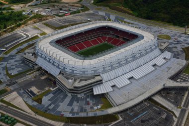 1 Mart 2014 'te Brezilya' nın Recife kenti yakınlarındaki Sao Lourenco da Mata 'daki Arena Pernambuco futbol stadyumunda. 2014 FIFA Dünya Kupası maçları için inşa edilmiştir.
