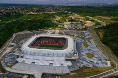 1 Mart 2014 'te Brezilya' nın Recife kenti yakınlarındaki Sao Lourenco da Mata 'daki Arena Pernambuco futbol stadyumunda. 2014 FIFA Dünya Kupası maçları için inşa edilmiştir.