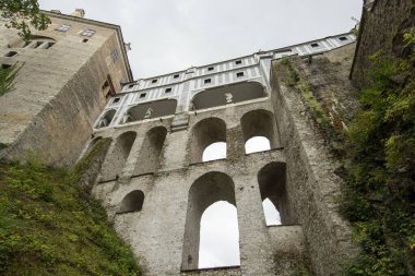 Çek Cumhuriyeti Cesky Krumlov 'da yağmurlu bir gün