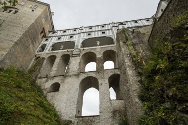 Çek Cumhuriyeti Cesky Krumlov 'da yağmurlu bir gün