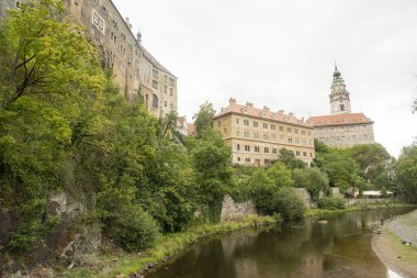 Çek Cumhuriyeti Cesky Krumlov 'da yağmurlu bir gün