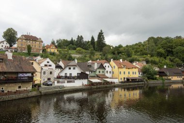 Çek Cumhuriyeti Cesky Krumlov 'da yağmurlu bir gün