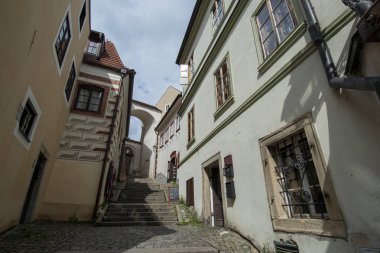 Çek Cumhuriyeti Cesky Krumlov 'da yağmurlu bir gün-
