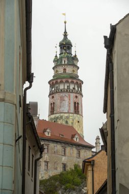 Çek Cumhuriyeti Cesky Krumlov 'da yağmurlu bir gün