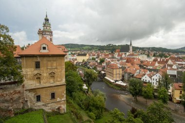 Çek Cumhuriyeti Cesky Krumlov 'da yağmurlu bir gün