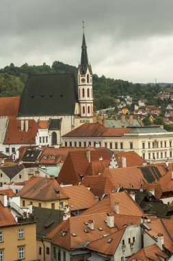 Çek Cumhuriyeti Cesky Krumlov 'da yağmurlu bir gün